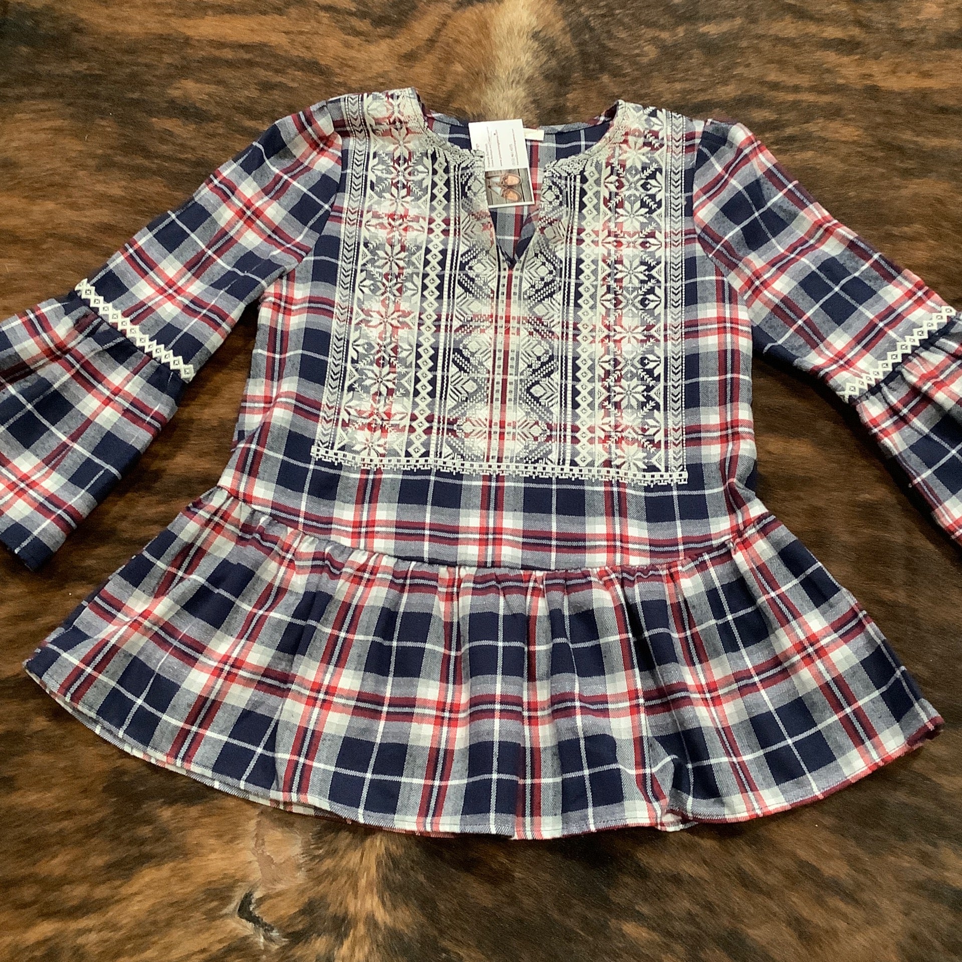 Andree Plaid Navy 20 Pocket Change Texas